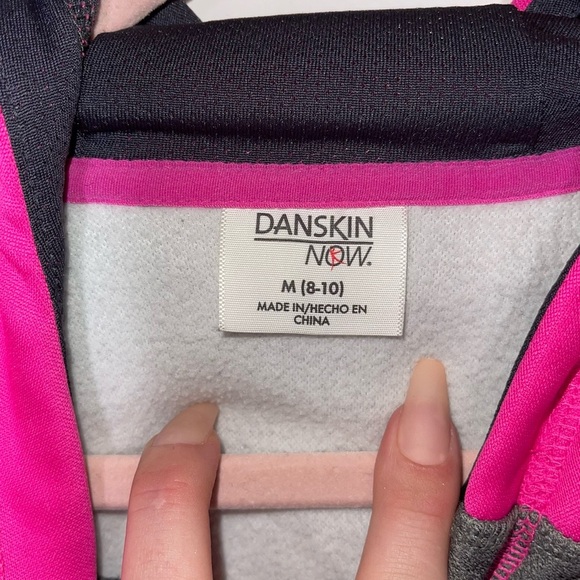 DANSKIN NOW Pink & Gray Dri More Hooded Sweatshirt M - Picture 5 of 7